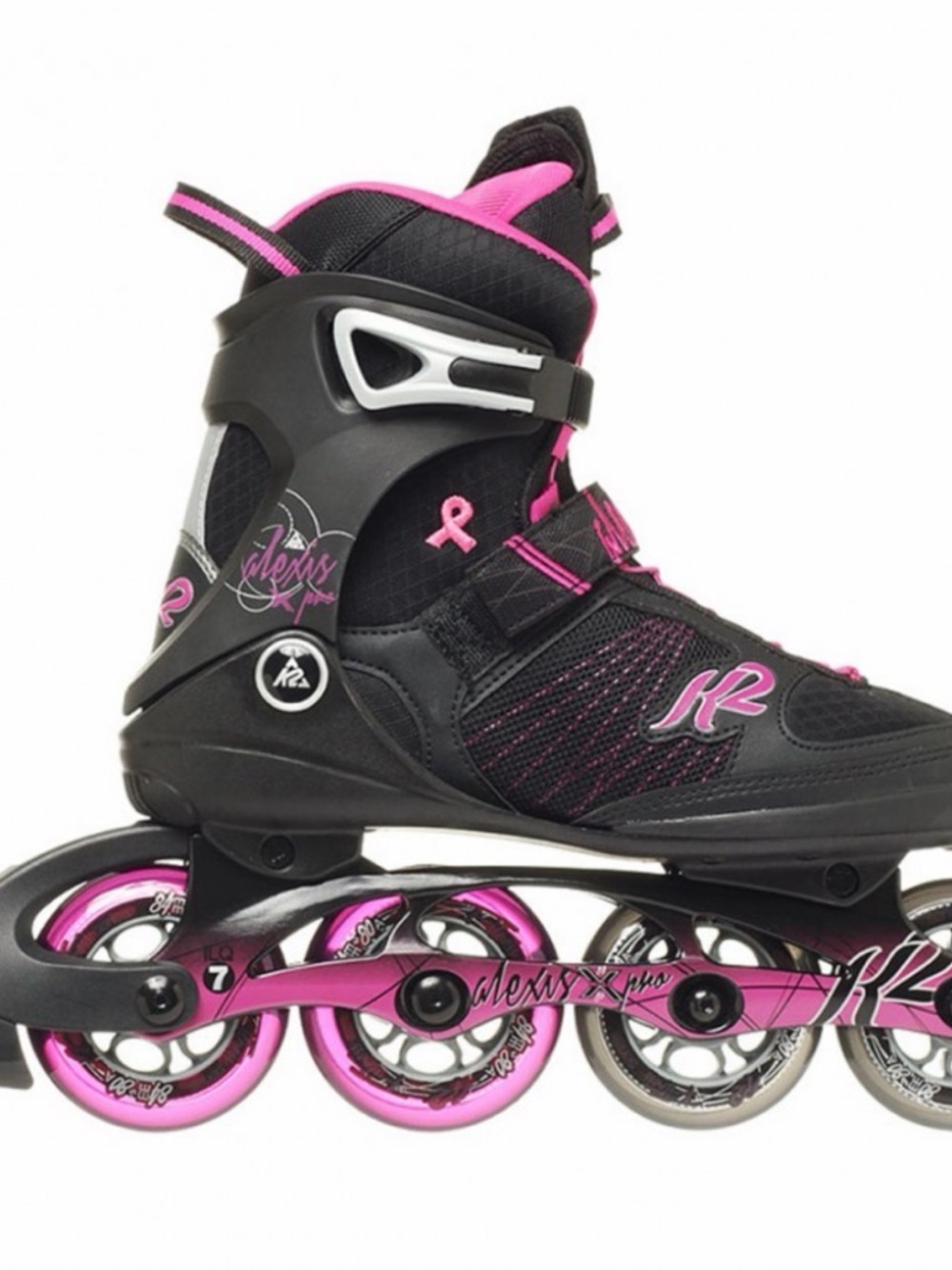 Women’s K2 Alexis X Pro Inline Rollerblades Size 6.5 Black Pink Skates Soft Boot